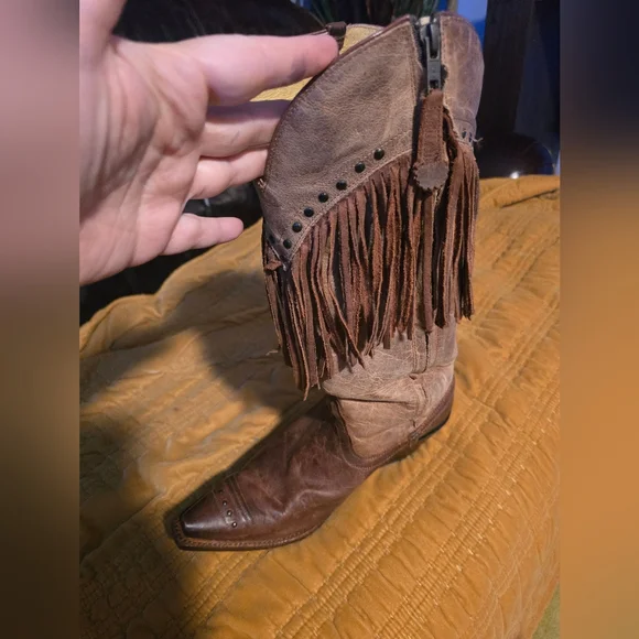 Tony Lama Fringe Cowboy Boots 9.5 - Picture 11 of 16